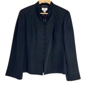 Talbots Black Silk Blazer Button Front